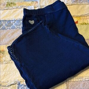 LIKE NEW Quaker Factory cropped Jean with rhinestone detail dark color XL